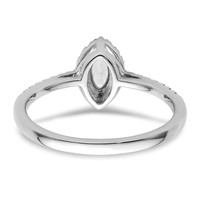 14K White Gold 0.20 Carat Lab Grown Diamond VS SI+ G+ and White Sapphire April Birthstone Ring view 5