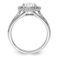 True Origin 14K White Gold 0.33 Carat Lab Grown Diamond VS+ F+ Semi-Mount Oval Halo Engagement Ring view 2