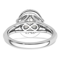 True Origin 14K White Gold 0.33 Carat Lab Grown Diamond VS+ F+ Semi-Mount Oval Halo Engagement Ring view 5