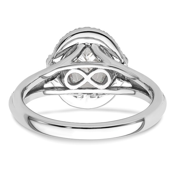 True Origin 14K White Gold 1/3 carat Lab Grown Diamond VS+ F+ Semi-Mount Oval Halo Engagement Ring