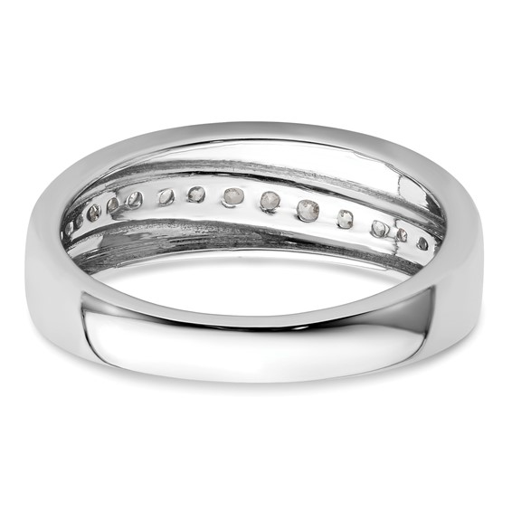 True Origin 14K White Gold Men's 3/8 carat Lab Grown Diamond VS+ F+ Complete Band