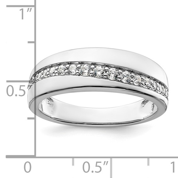True Origin 14K White Gold Men's 3/8 carat Lab Grown Diamond VS+ F+ Complete Band