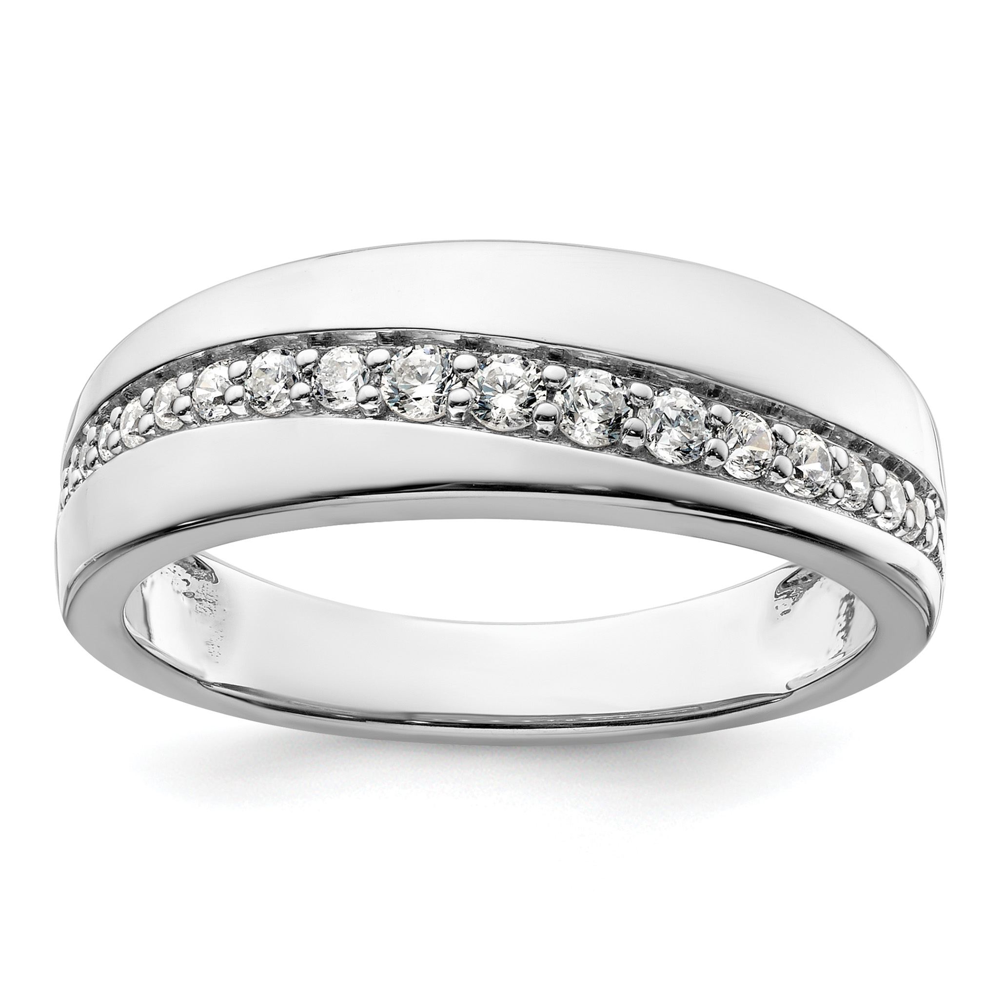 True Origin 14k White Gold Men's 3/8 carat Lab Grown Diamond VS D E F Band (RM9360-040-WLD)