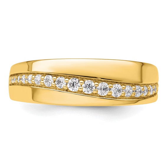 True Origin 14K Yellow Gold Men's 3/8 carat Lab Grown Diamond VS+ F+ Complete Band