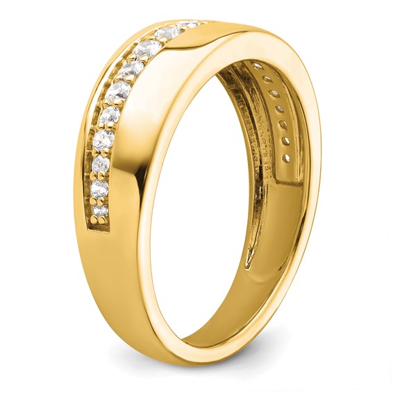 True Origin 14K Yellow Gold Men's 3/8 carat Lab Grown Diamond VS+ F+ Complete Band