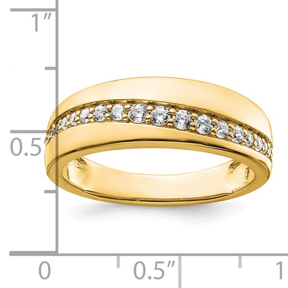 True Origin 14K Yellow Gold Men's 3/8 carat Lab Grown Diamond VS+ F+ Complete Band