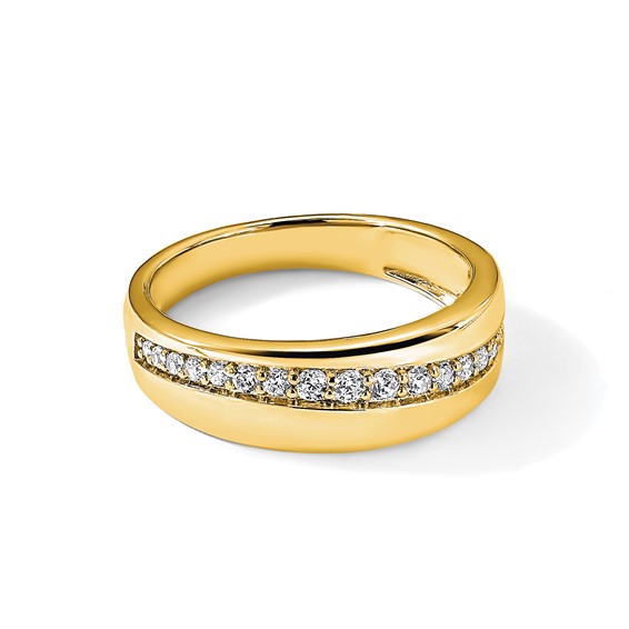 True Origin 14K Yellow Gold Men's 3/8 carat Lab Grown Diamond VS+ F+ Complete Band