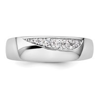True Origin 14K White Gold Men's 0.25 Carat Lab Grown Diamond VS+ F+ Complete Band view 4
