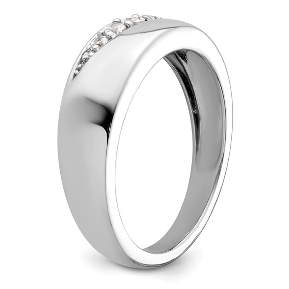 True Origin 14K White Gold Men's 1/4 carat Lab Grown Diamond VS+ F+ Complete Band