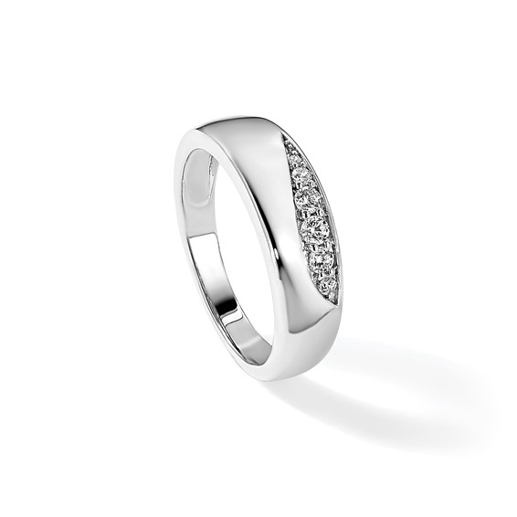 True Origin 14K White Gold Men's 1/4 carat Lab Grown Diamond VS+ F+ Complete Band