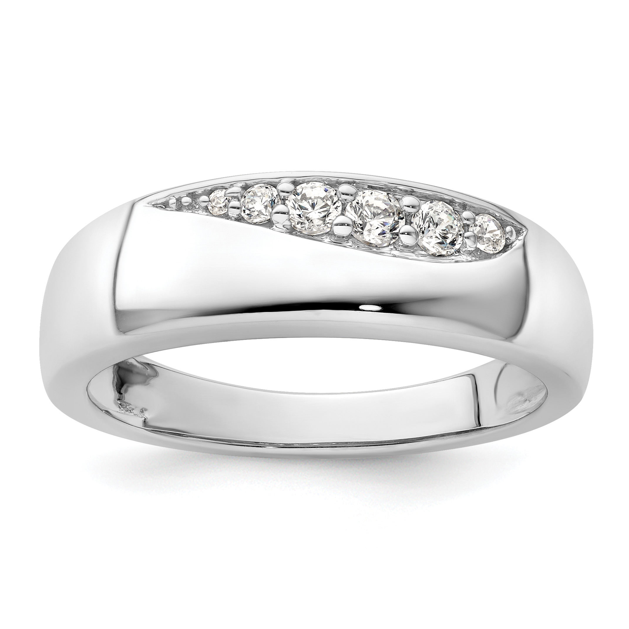 True Origin 14k White Gold Men's 1/4 carat Lab Grown Diamond VS D E F Band (RM9362-025-WLD)