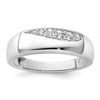 True Origin 14K White Gold Men's 0.25 Carat Lab Grown Diamond VS+ F+ Complete Band view 1