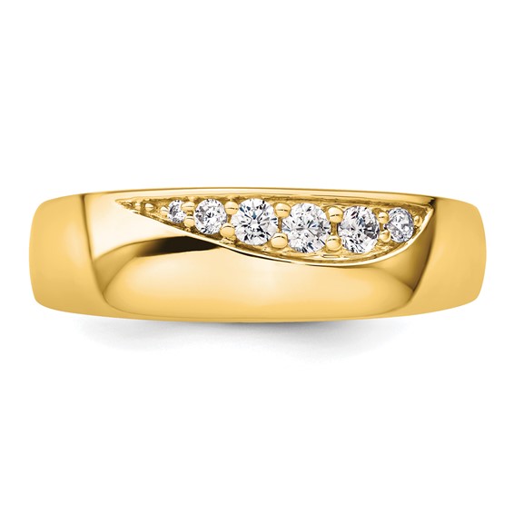 True Origin 14K Yellow Gold Men's 1/4 carat Lab Grown Diamond VS+ F+ Complete Band