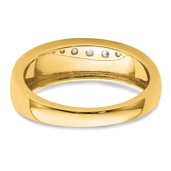 True Origin 14K Yellow Gold Men's 1/4 carat Lab Grown Diamond VS+ F+ Complete Band