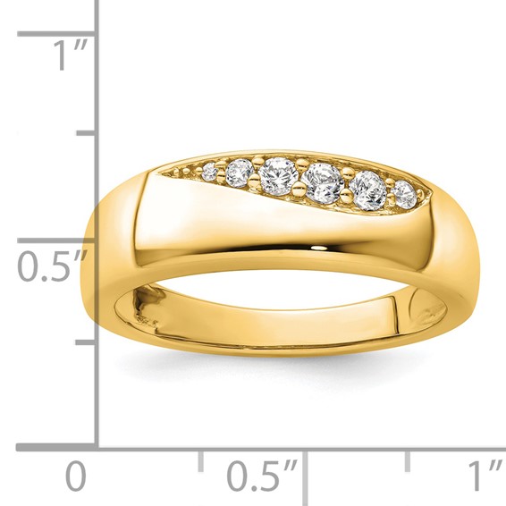 True Origin 14K Yellow Gold Men's 1/4 carat Lab Grown Diamond VS+ F+ Complete Band