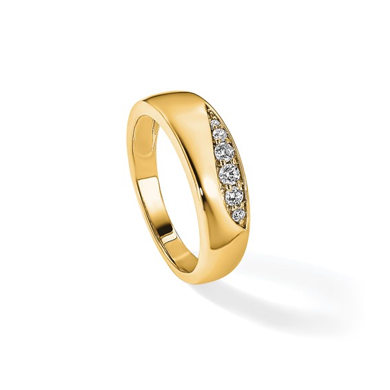 True Origin 14K Yellow Gold Men's 1/4 carat Lab Grown Diamond VS+ F+ Complete Band