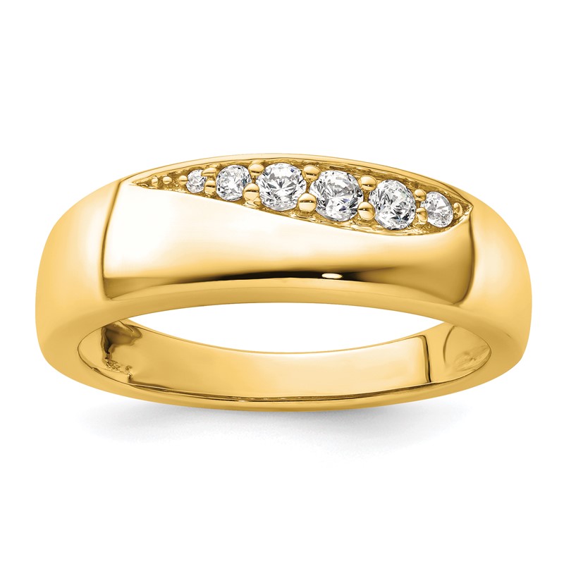 True Origin 14k Men's 1/4 carat Lab Grown Diamond VS D E F Band