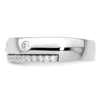 True Origin 14K White Gold Men's 0.50 Carat Lab Grown Diamond VS+ F+ Complete Band view 3
