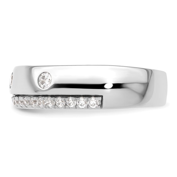 True Origin 14K White Gold Men's 1/2 carat Lab Grown Diamond VS+ F+ Complete Band