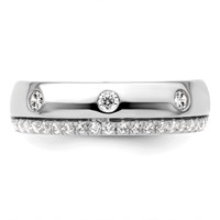 True Origin 14K White Gold Men's 0.50 Carat Lab Grown Diamond VS+ F+ Complete Band view 4