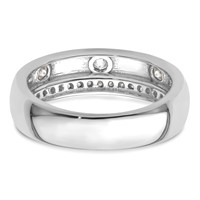 True Origin 14K White Gold Men's 0.50 Carat Lab Grown Diamond VS+ F+ Complete Band view 5