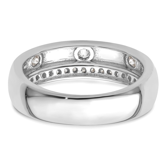 True Origin 14K White Gold Men's 1/2 carat Lab Grown Diamond VS+ F+ Complete Band