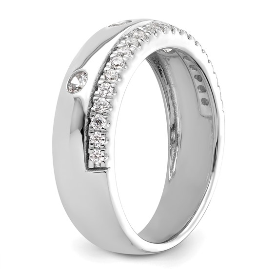 True Origin 14K White Gold Men's 1/2 carat Lab Grown Diamond VS+ F+ Complete Band