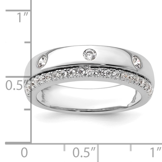 True Origin 14K White Gold Men's 1/2 carat Lab Grown Diamond VS+ F+ Complete Band