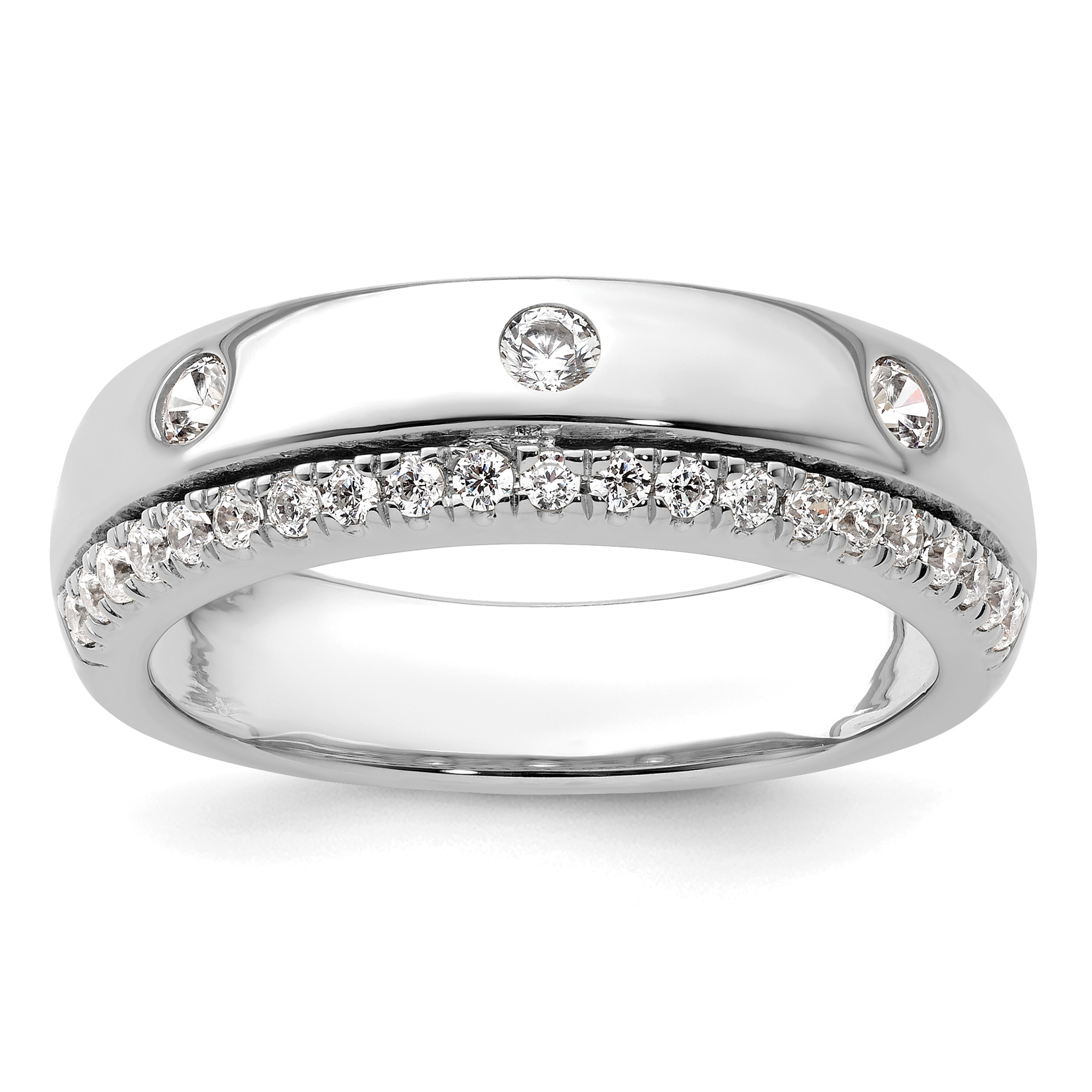 True Origin 14k White Gold Men's 1/2 carat Lab Grown Diamond VS D E F Band (RM9363-050-WLD)