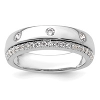 True Origin 14K White Gold Men's 0.50 Carat Lab Grown Diamond VS+ F+ Complete Band view 1