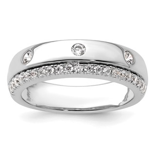 True Origin 14K White Gold Men's 1/2 carat Lab Grown Diamond VS+ F+ Complete Band