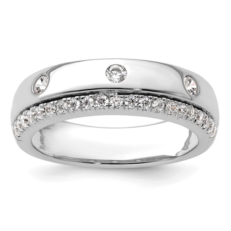 True Origin 14k White Gold Men's 1/2 carat Lab Grown Diamond VS D E F Band