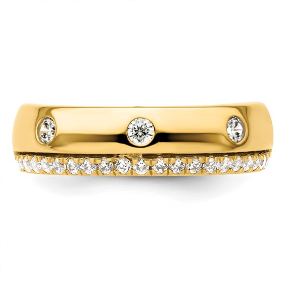 True Origin 14K Yellow Gold Men's 1/2 carat Lab Grown Diamond VS+ F+ Complete Band