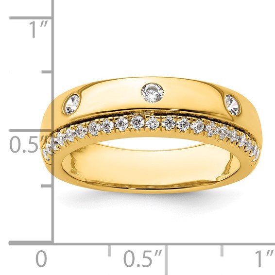 True Origin 14K Yellow Gold Men's 1/2 carat Lab Grown Diamond VS+ F+ Complete Band