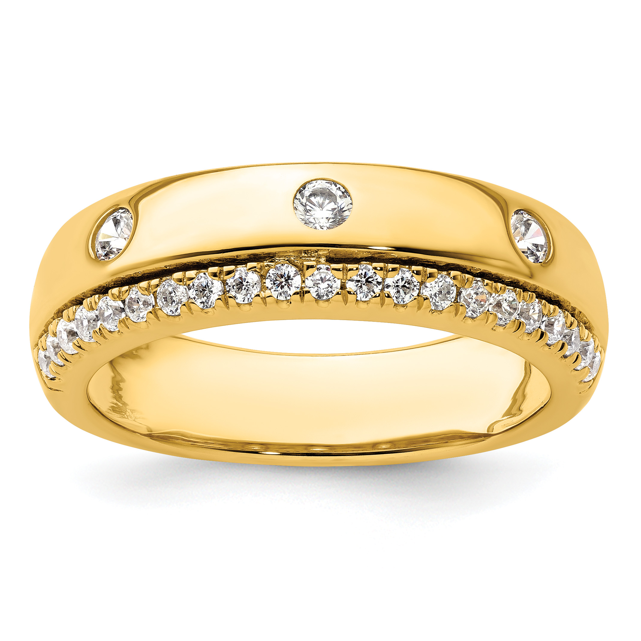 True Origin 14k Men's 1/2 carat Lab Grown Diamond VS D E F Band (RM9363-050-YLD)