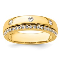 True Origin 14K Yellow Gold Men's 0.50 Carat Lab Grown Diamond VS+ F+ Complete Band view 1