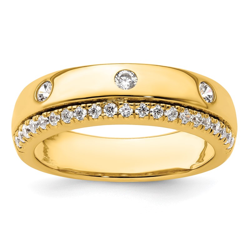 True Origin 14k Men's 1/2 carat Lab Grown Diamond VS D E F Band