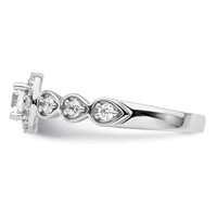 14K White Gold 0.88 Carat Lab Grown Diamond VS SI+ G+ Round Complete Halo Engagement Ring view 3