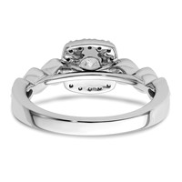 14K White Gold 0.88 Carat Lab Grown Diamond VS SI+ G+ Round Complete Halo Engagement Ring view 5