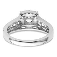 14K White Gold 1 Carat Lab Grown Diamond VS SI+ G+ Round Complete Halo Engagement Ring view 5