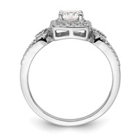 14K White Gold 0.75 Carat Lab Grown Diamond VS SI+ G+ Round Complete Halo Engagement Ring view 2