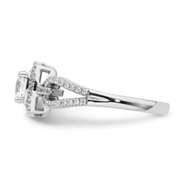 14K White Gold 0.75 Carat Lab Grown Diamond VS SI+ G+ Round Complete Halo Engagement Ring view 3