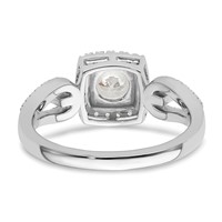 14K White Gold 0.75 Carat Lab Grown Diamond VS SI+ G+ Round Complete Halo Engagement Ring view 5