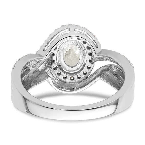 14k White Gold 1 carat Lab Grown Diamond VS/SI+ G+ Round Complete Bypass Engagement Ring