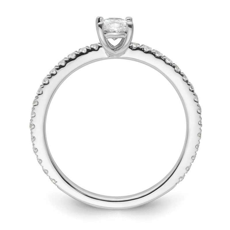 14k White Gold 3/4 carat Lab Grown Diamond VS/SI+ G+ Complete Oval Shared Prong Engagement Ring