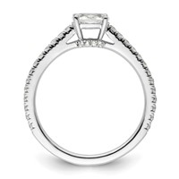 14K White Gold 0.75 Carat Lab Grown Diamond VS SI+ G+ East-West Oval Complete Engagement Ring view 2