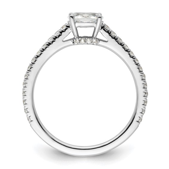14k White Gold 3/4 carat Lab Grown Diamond VS/SI+ G+ East-West Oval Complete Engagement Ring
