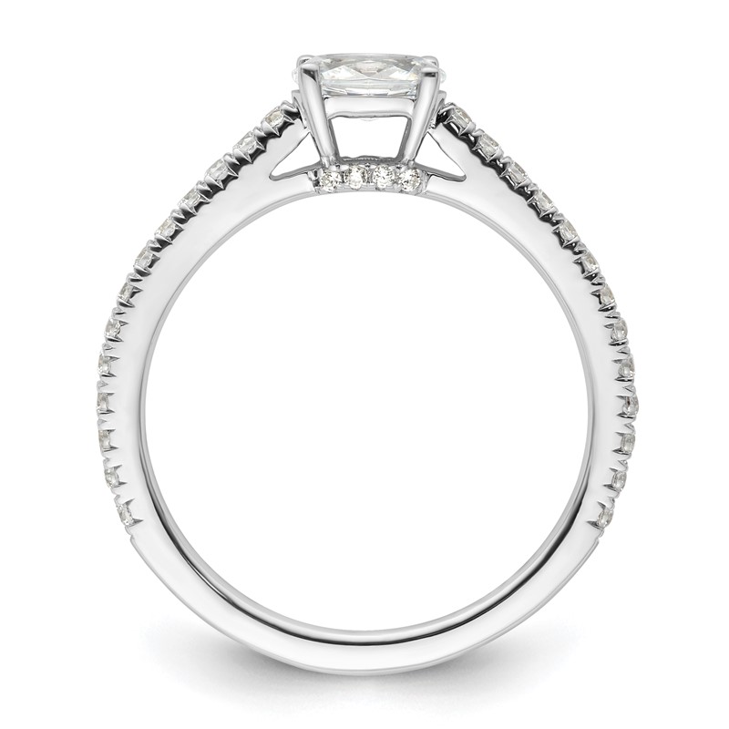 14k White Gold 3/4 carat Lab Grown Diamond VS/SI+ G+ East-West Oval Complete Engagement Ring