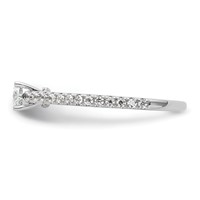 14K White Gold 0.75 Carat Lab Grown Diamond VS SI+ G+ East-West Oval Complete Engagement Ring view 3