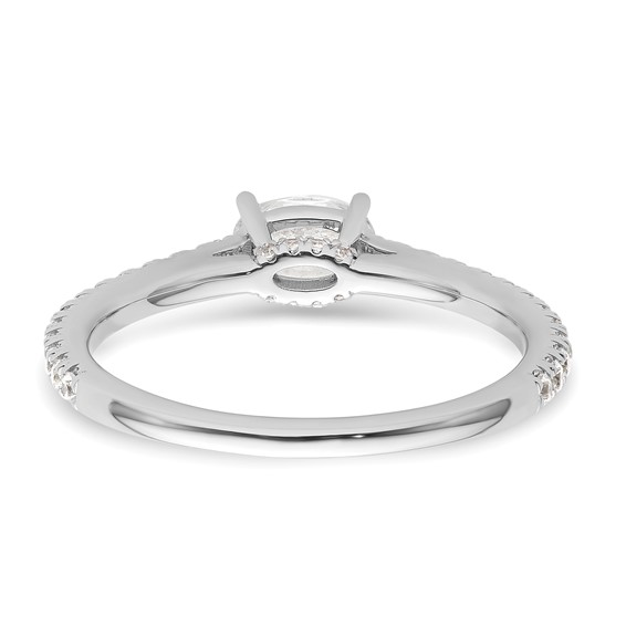 14k White Gold 3/4 carat Lab Grown Diamond VS/SI+ G+ East-West Oval Complete Engagement Ring
